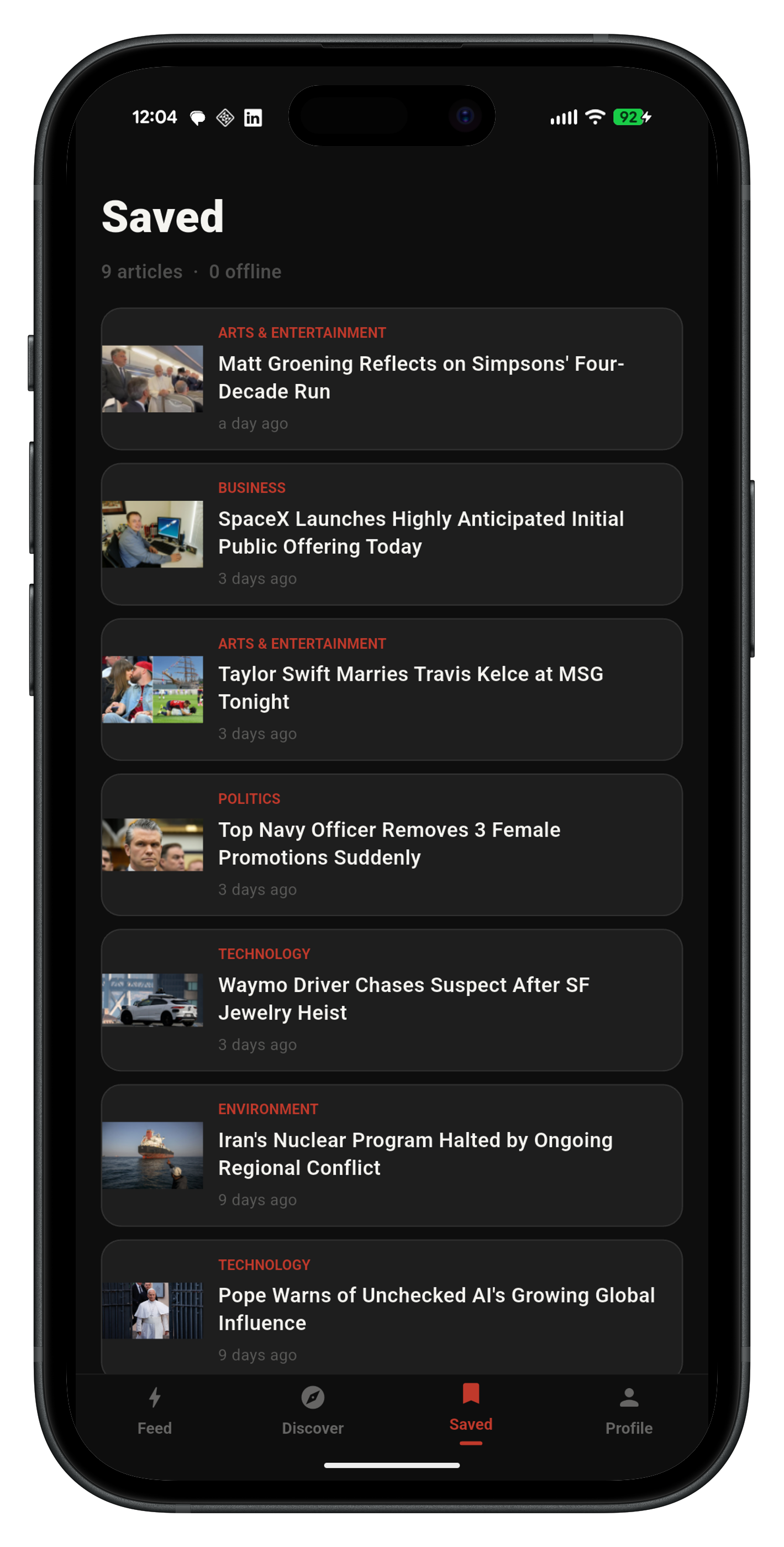 Kurrnt saved articles